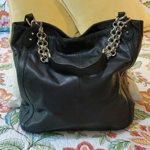 Donald Pliner Leather Tote Large Purse Black